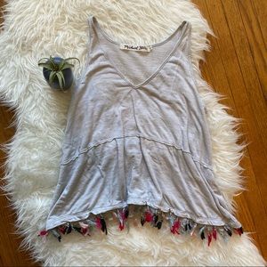 DONATED Michael Stars | Gray Trapeze Tank Top w/ Tassels | One Size Fits Most